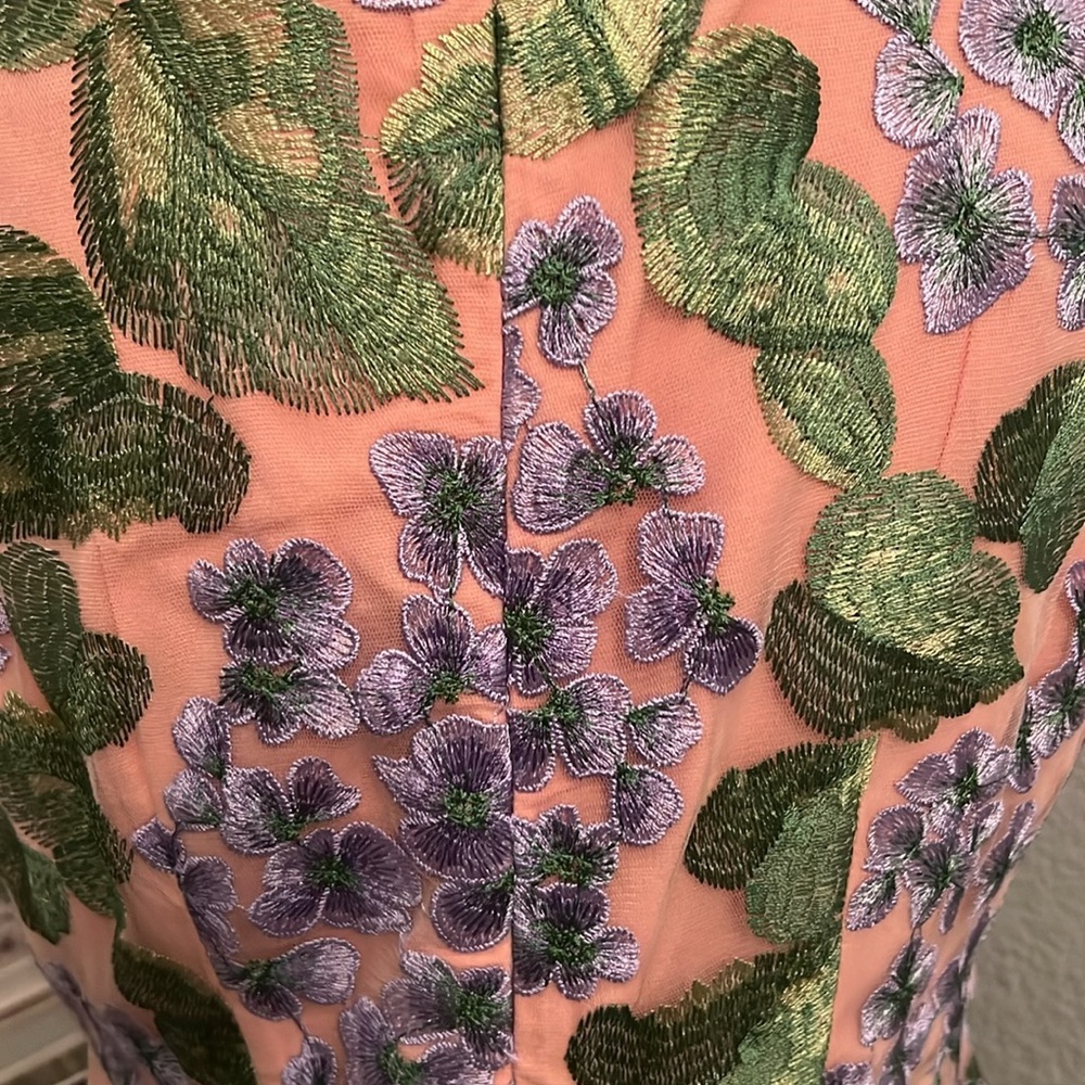 Anthropologie VONE Kirana Floral Embroidered Floral Lace Dress Size 12 - Picture 7 of 9
